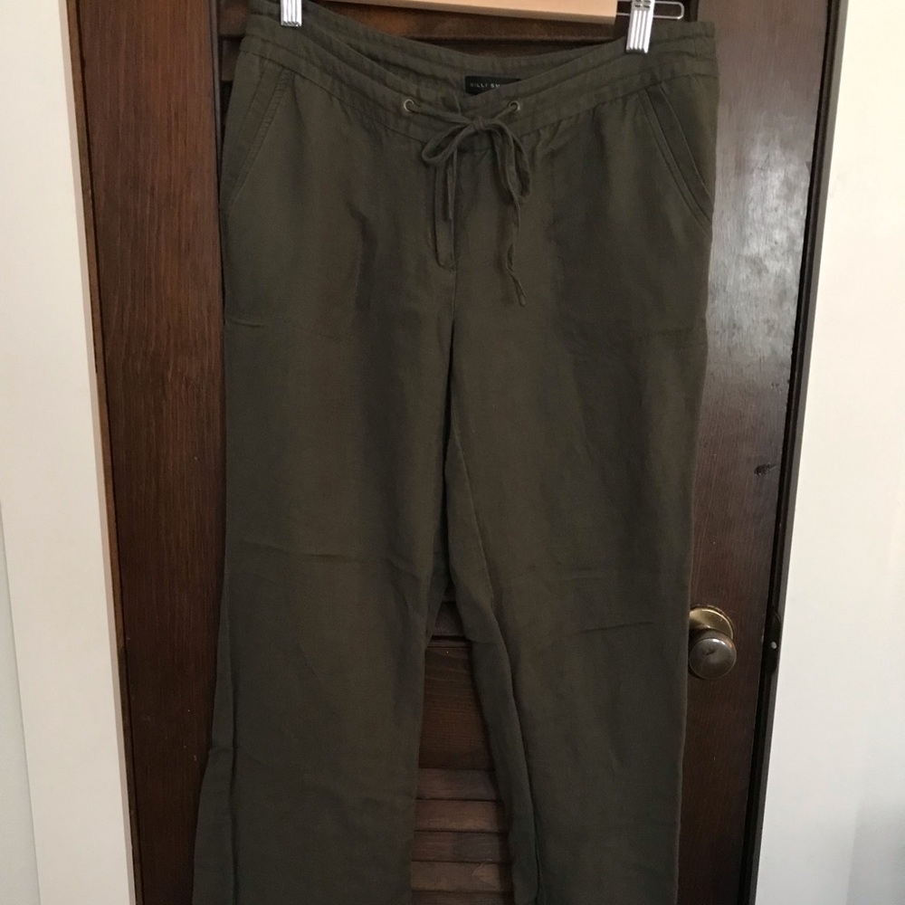 Wide leg linen pants